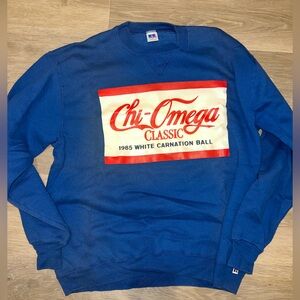 Vintage Blue Chi Omega Classic Sweatshirt (1985)